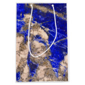 青エレガント白グレー花崗岩の大理石のパターン ミディアムペーパーバッグ (正面)