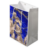 青エレガント白グレー花崗岩の大理石のパターン ミディアムペーパーバッグ (正面アングル)