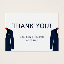 青エレガント白ゲイ結婚式の引き出物ラベル