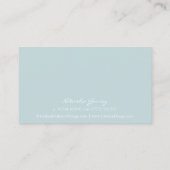 青エレガント白スクリプトフォント名刺 名刺 (裏面)