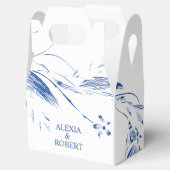 青エレガント白フローラのガ結婚ランド フェイバーボックス (オープン)