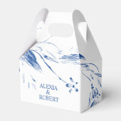 青エレガント白フローラのガ結婚ランド フェイバーボックス (正面サイド)