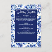 青エレガント白フローラトワ結婚ーズ エンクロージャーカード (正面)