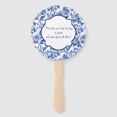 青エレガント白フローラトワ結婚ーズ ハンドファン (裏面)