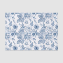 青エレガント白フローラヴィンテージパーティー組織