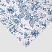 青エレガント白フローラヴィンテージパーティー組織 薄葉紙 (詳細)