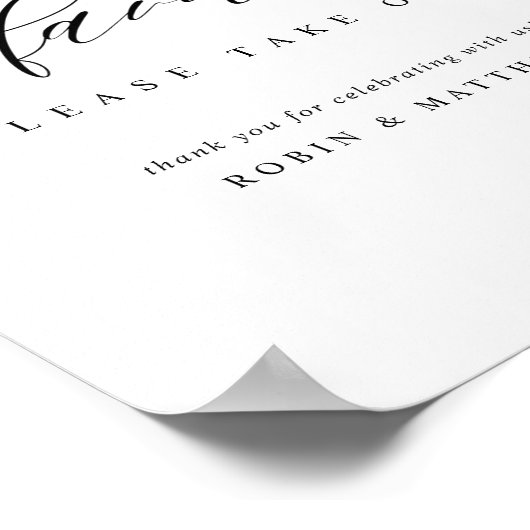 青エレガント白フローラ結婚式の引き出物標識 ポスター (角)