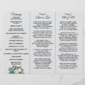 青エレガント白フローラ結婚式 プログラム (裏面)