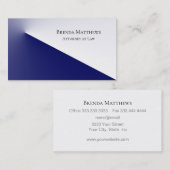 青エレガント白プロフェッショナル 名刺 (正面/裏面)