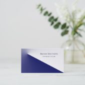 青エレガント白プロフェッショナル 名刺 (スタンド正面)