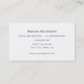 青エレガント白プロフェッショナル 名刺 (裏面)