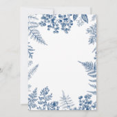 青エレガント白ベビーシャワー招待状 招待状 (裏面)