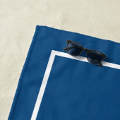 青エレガント白ヤシパーソナライズされた木 ビーチタオル (インサイチュ)