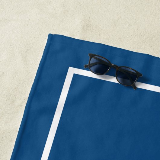 青エレガント白ヤシパーソナライズされた木 ビーチタオル (インサイチュ)