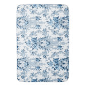 青エレガント白ロココフランスのフローラ バスマット (正面縦)