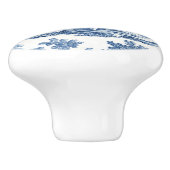 青エレガント白ヴィンテージフランスのトイル セラミックノブ (側面)