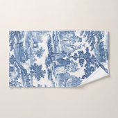 青エレガント白ヴィンテージフランスのトイル バスタオルセット (ハンドタオル)