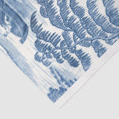 青エレガント白ヴィンテージフランスのトイル 薄葉紙 (詳細)