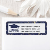 青エレガント白大理石 ラベル (インサイチュ)