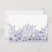 青エレガント白結婚の サンキューカード (裏面)