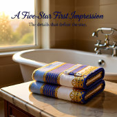 青エレガント白金ゴールドストライプ バスタオルセット