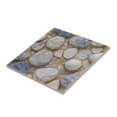 青エレガント白金ゴールド大理石模様 タイル (側面)