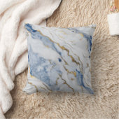 青エレガント白金ゴールド大理石花崗岩パターン クッション (ブランケット)