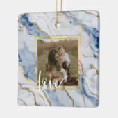 青エレガント白金ゴールド大理石花崗岩パターン セラミックオーナメント (左)