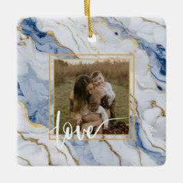 青エレガント白金ゴールド大理石花崗岩パターン セラミックオーナメント