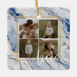 青エレガント白金ゴールド大理石花崗岩パターン セラミックオーナメント