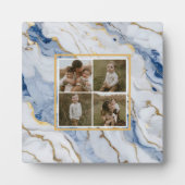 青エレガント白金ゴールド大理石花崗岩パターン フォトプラーク (正面)