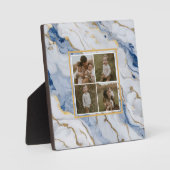 青エレガント白金ゴールド大理石花崗岩パターン フォトプラーク (正面)