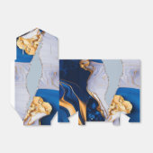 青エレガント白金ゴールド大理石 フェイバーボックス (折り畳みなし)