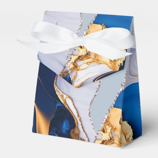 青エレガント白金ゴールド大理石 フェイバーボックス (正面サイド)