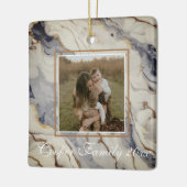 青エレガント白金ゴールド銅大理石 セラミックオーナメント (左)