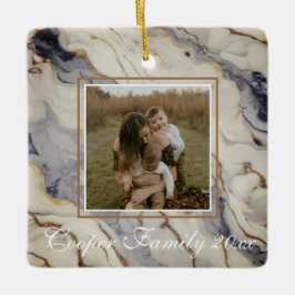 青エレガント白金ゴールド銅大理石 セラミックオーナメント