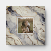 青エレガント白金ゴールド銅大理石 フォトプラーク (正面)