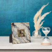 青エレガント白金ゴールド銅大理石 フォトプラーク (インサイチュ)