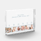 青エレガント白ADOREDベビー誕生統計と6 フォトブロック (左)