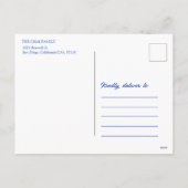 青エレガント白Chinoiserie CNY 2023あいさつ シーズンポストカード (裏面)