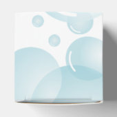 青エレガント石けん泡少年の赤ちゃんシャワーパーティー フェイバーボックス (上部)