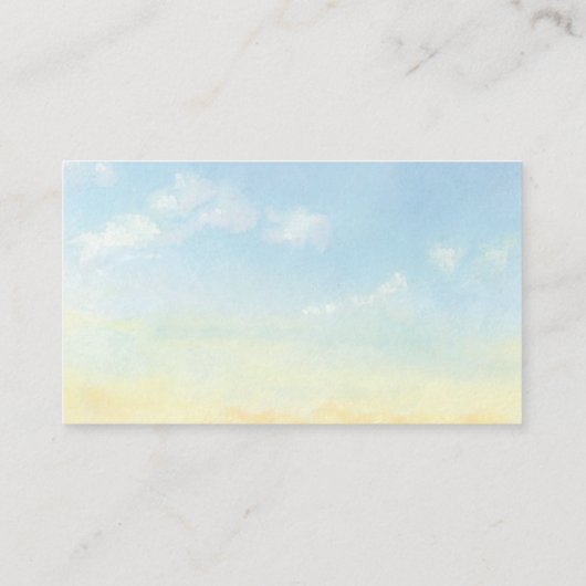 青エレガント空の雲赤ちゃんシャワーおむつラッフル エンクロージャーカード (裏面)