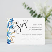 青エレガント素朴と金ゴールド 出欠カード (スタンド正面)