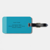 青エレガント紫の波状ストライプパーソナライズされた ラゲッジタグ (裏面横)
