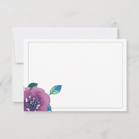 青エレガント紫トワイライトフローラ母の日 招待状 (裏面)