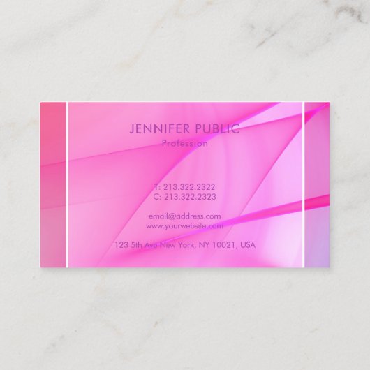 青エレガント紫ピンクのテンプレートモダントレンディー 名刺 (裏面)