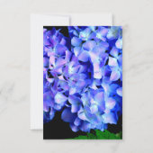 青エレガント紫フローラアジサイ結婚ズ 招待状 (裏面)