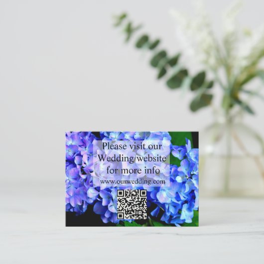 青エレガント紫フローラアジサイ エンクロージャーカード (スタンド正面)