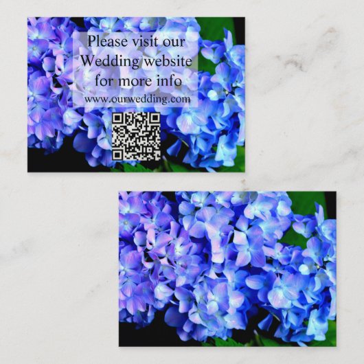 青エレガント紫フローラアジサイ エンクロージャーカード (正面/裏面)