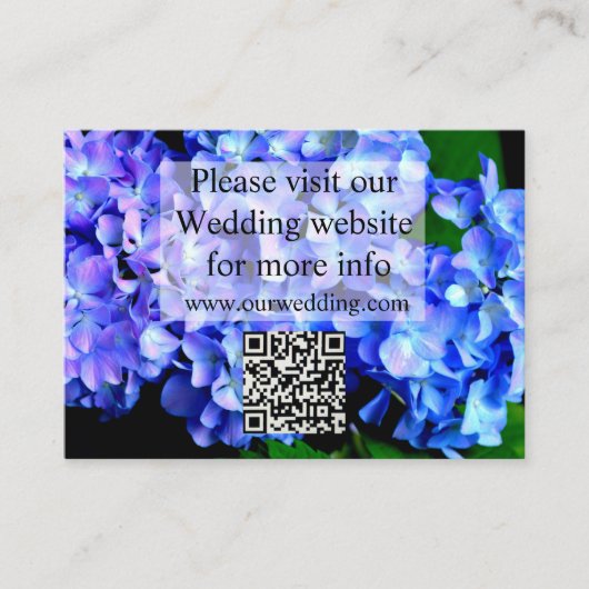 青エレガント紫フローラアジサイ エンクロージャーカード (正面)